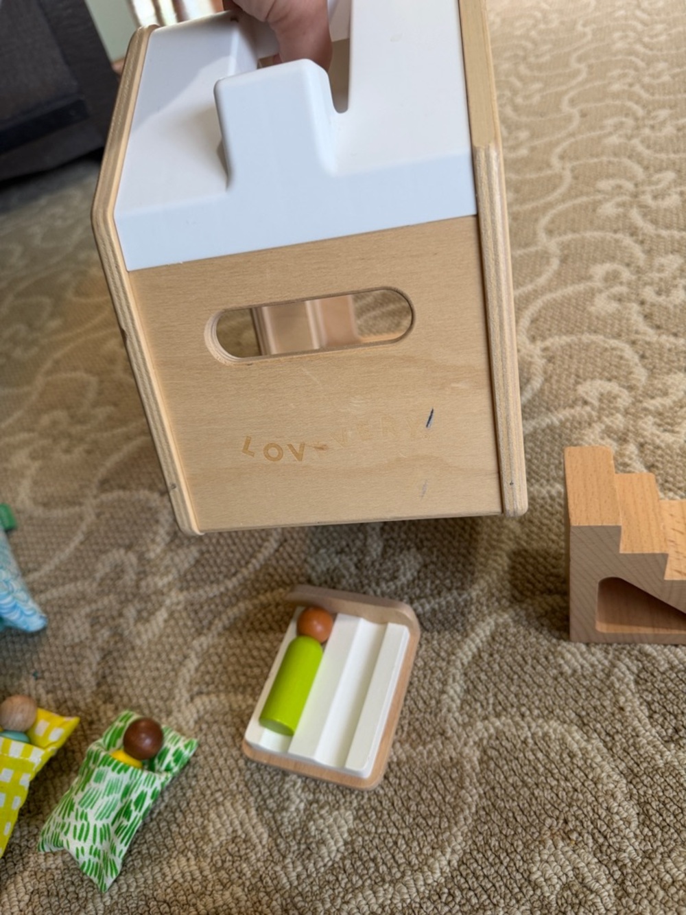 Lovevery Wooden Playhouse & Vehicle Set in Yellow and Teal - Picture 8 of 9